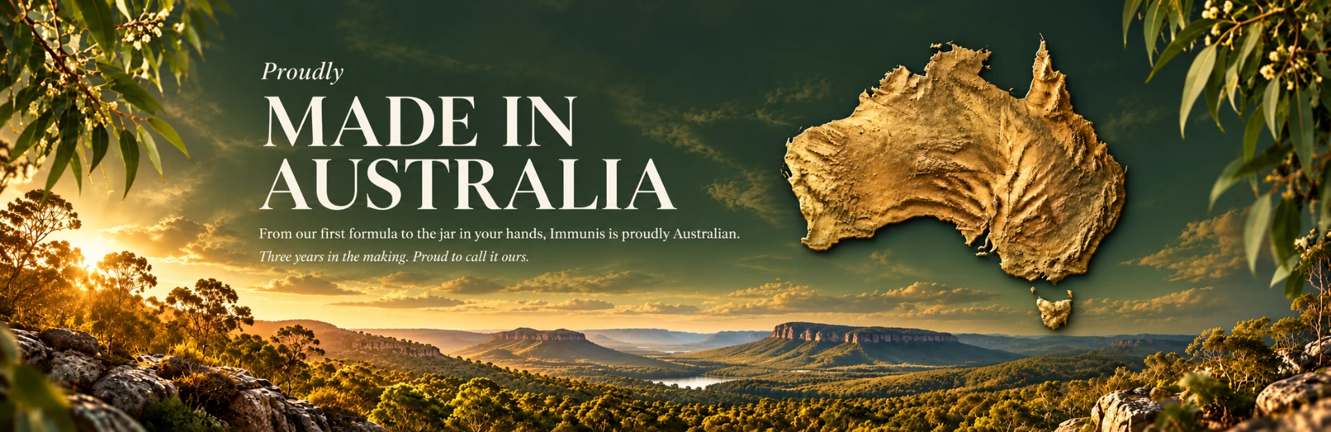 Proudly made in Australia. From our first formula to the jar in your hands, Immunis is proudly Australian. Three years in the making. Proud to call it ours.